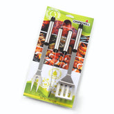 Ompagrill set accessori barbecue 3pezzi in acciaio 03360